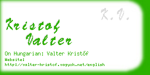kristof valter business card